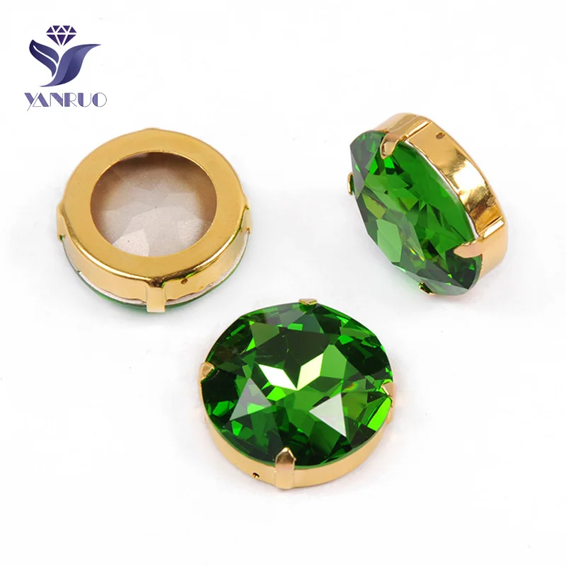 Peridot Yanruo 1201 круглая нашивная СТРАЗА стеклянные поделки камни и кристаллы Точка назад большие стразы для украшения - Цвет: Peridot