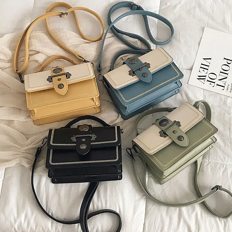 Женская сумка через плечо Meteor Bird Синяя кожаная мессенджер с клапаном для