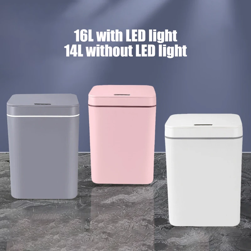 Интеллектуальная индукционная мусорная корзина 16 л Зарядка через USB Мусорное