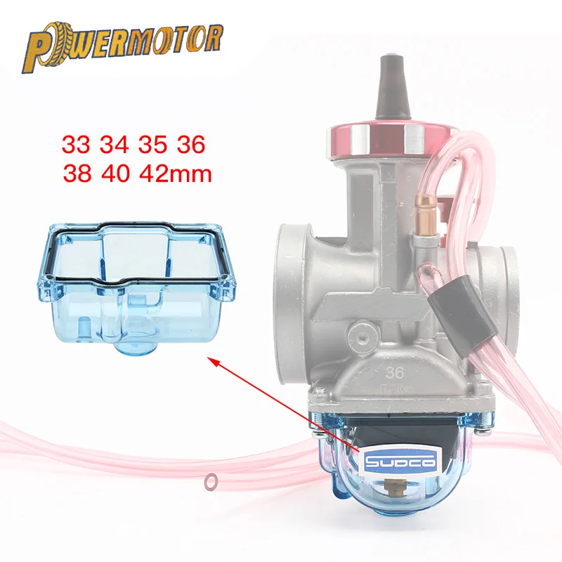 

PowerMotor - PWK Motorcycle Transparent Carburetor Clear Bottom Float Bowl Oil Cup Fit For 33-42mm Big Bore Carb