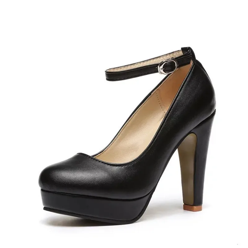 

Free shipping 2019 Spring summer Pumps Women's shoe new European fashion high heels shoes waterproof bandage thick with