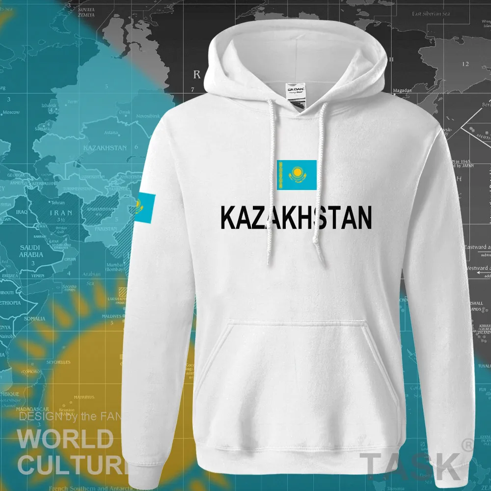 Толстовки с капюшоном символикой Казахстана Мужская толстовка новинка уличная