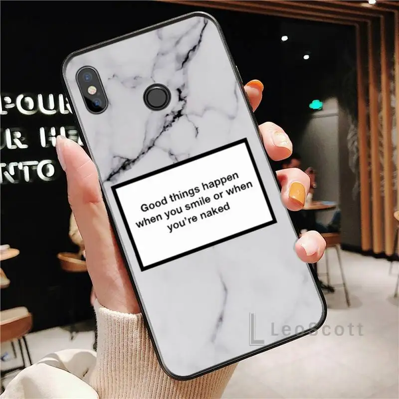 

Marble writing art Phone Case For Xiaomi Redmi note 4 4X 8T 9 9s 10 K20 K30 cc9 9t pro lite max