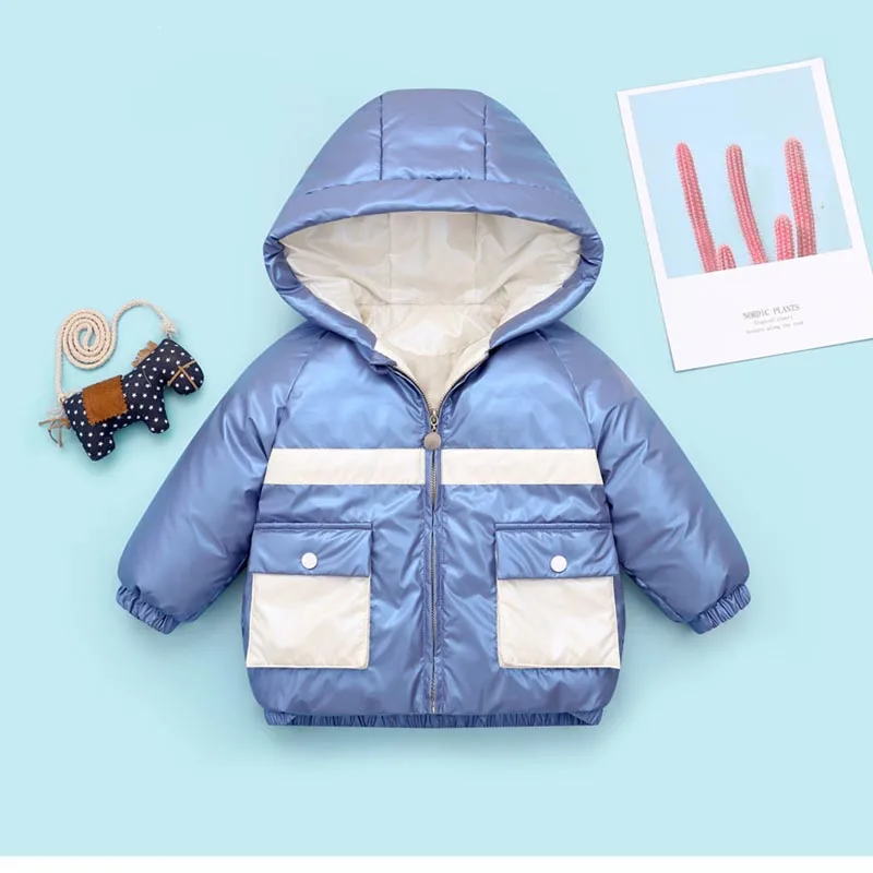 

JXYSY Boys Coats Short Thick Down Winter Bread Jacket Kids Down Coat Jacket Black Silver Pink Hooded Parka Girls Down Coats