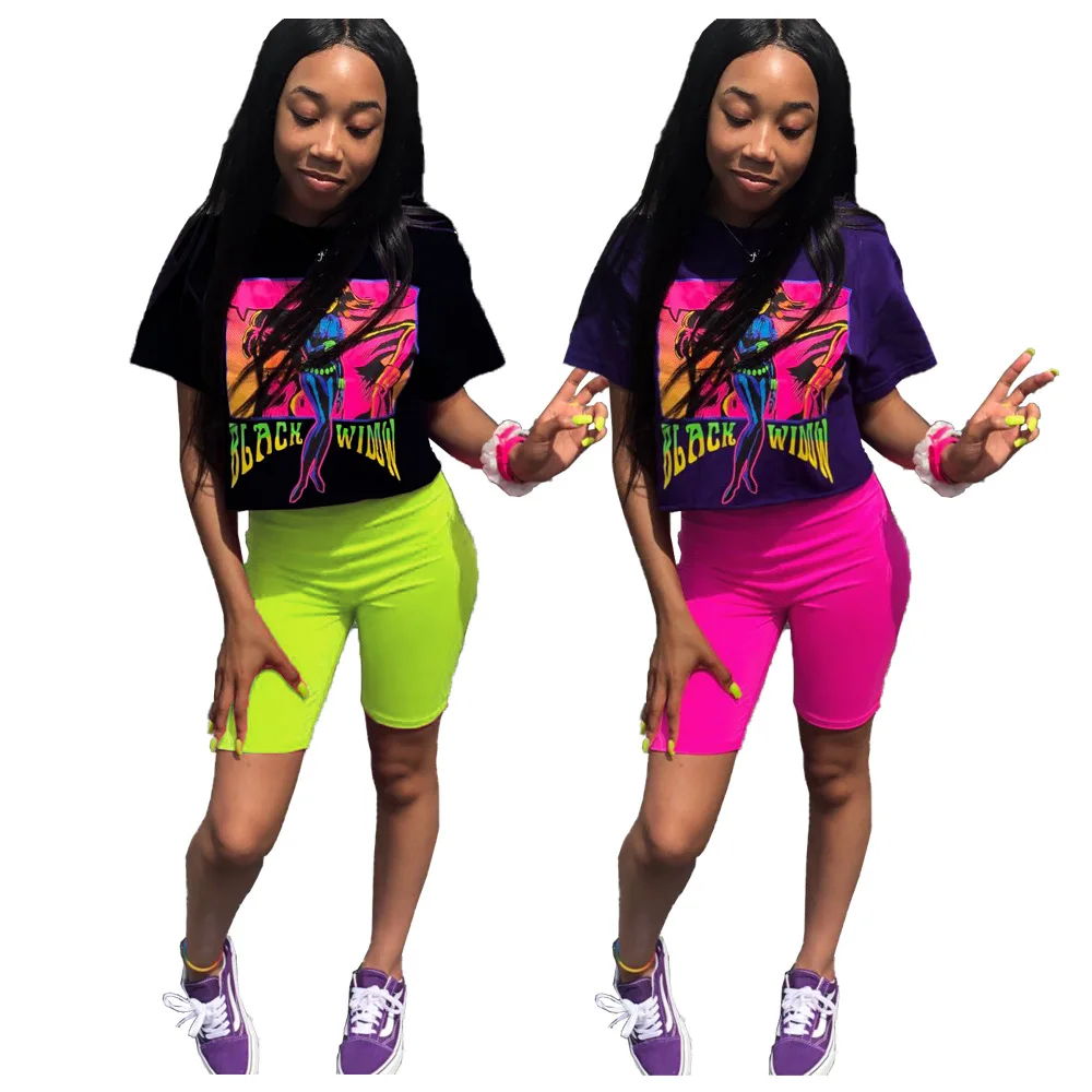 2020 спортивный костюм женск футболка женская шорты женские одежда кроп топ women