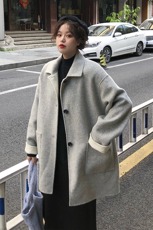 

Woolen coat women's new autumn and winter thick long Small Joker suit double-sided woolen coat