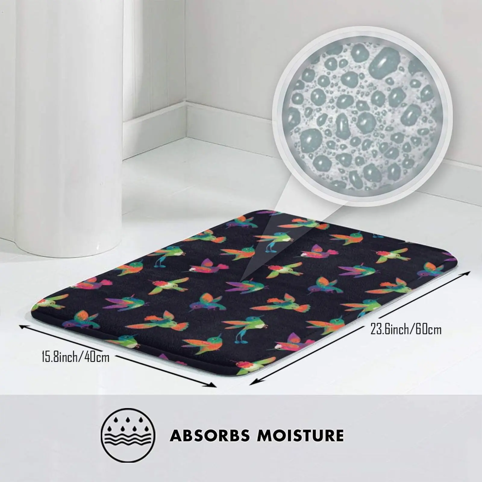 Колибри коврик ковер анти-скольжение Спальня входная дверь птица Birdart Birdartist