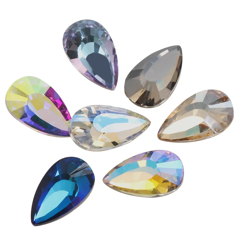 

XiChuan Colorful K9 Drop Flatback Nail Art Rhinestones Glue On Rhinestone Glass Crystal For DIY Nail Accessories Jewelry Making