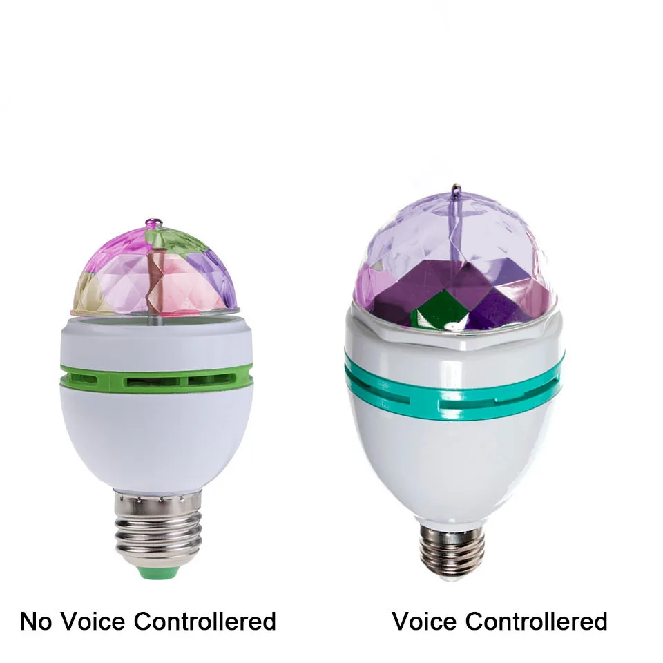 E27 светодиодная лампа диско-шар 3 Вт/6 Вт цветная Авто Вращающаяся Светодиодная