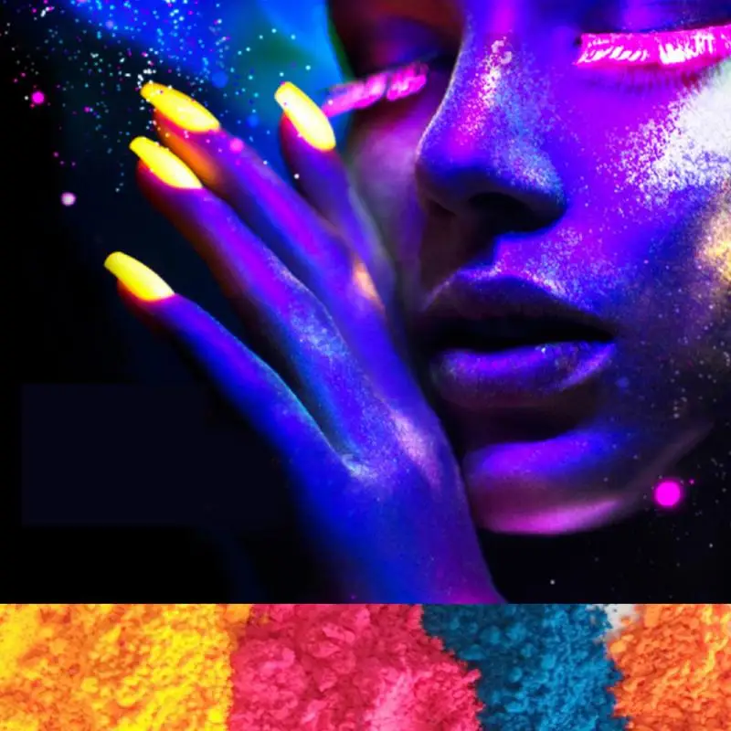 12 Цветов люминесцентные лампы для ногтей Пудра с эффектом блеска DIY дизайн