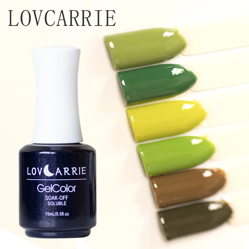 LOVCARRIE 15 мл Гель лак оливковый авокадо зеленая серия УФ светодиодный Vernis