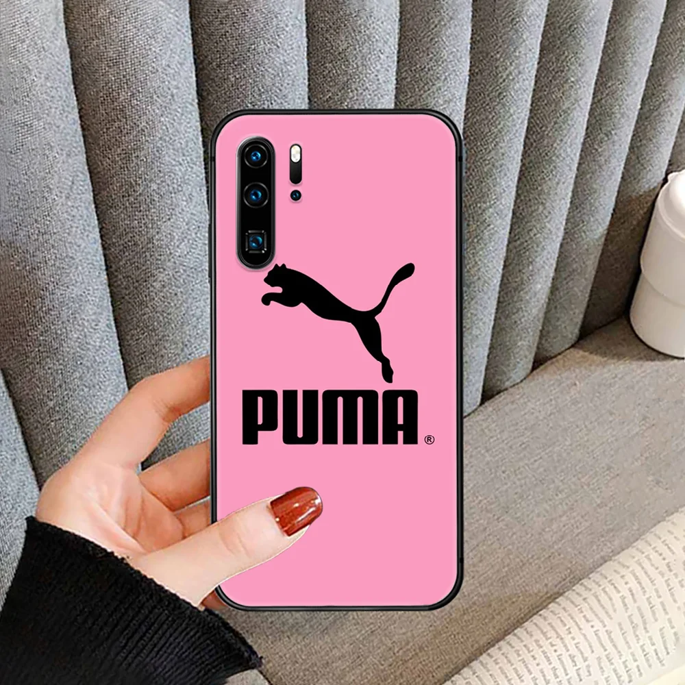 

Fashion sports brand Puma Phone case cover For Huawei P Mate Smart 10 20 30 40 Lite Z 2019 Pro black black cell cover painting