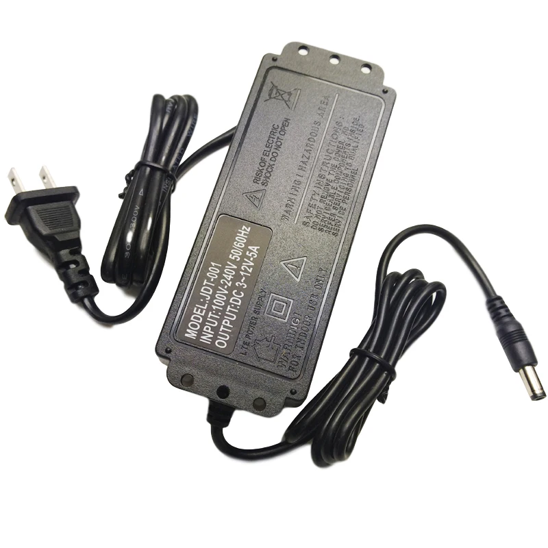 Адаптер питания регулируемый с дисплеем напряжения 3 в 4 5 В 6 7 8 9 10 11 12 5A |