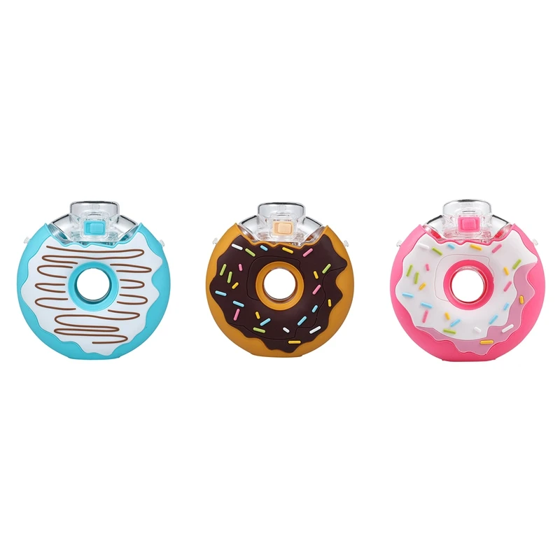 

Donut Children Water Bottle Doughnut Portable Kettle With Straw Water Cups Bottles Kindergarten Kids Drinkware