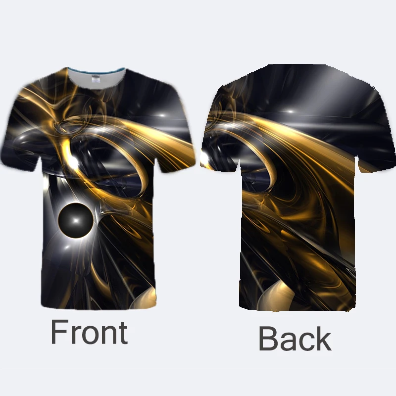 

Summer Men's Creative 3D Cool Technology Line Retro Print Pullover Casual Running Short Sleeve