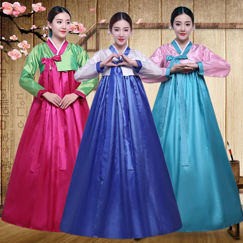 Женское кимоно Hanbok с V-образным вырезом традиционное корейское платье в стиле