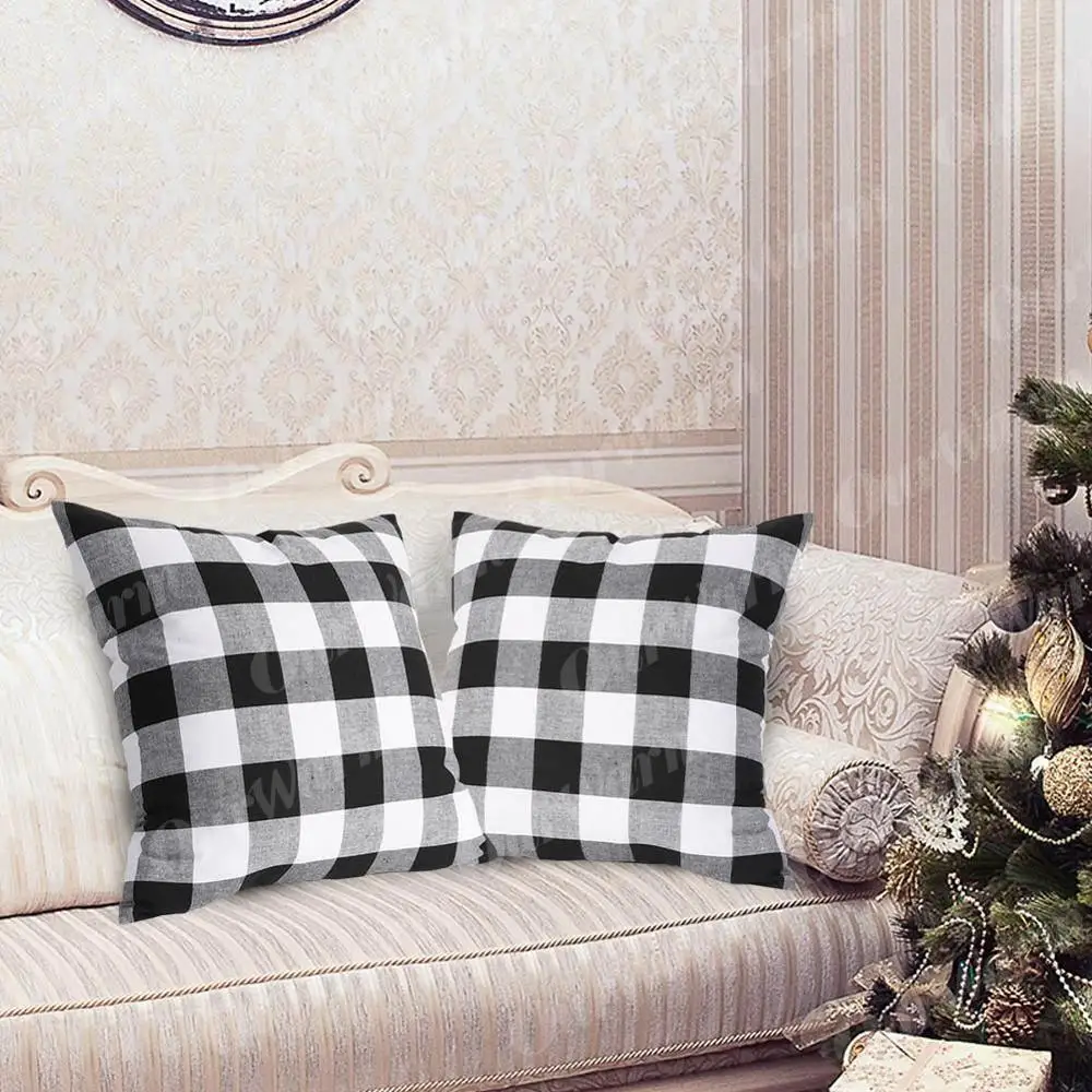 Наволочка хлопковая в клетку 45 х45 см|Наволочки| |