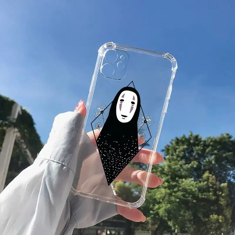 

Studio Ghibli No Face man Anime Phone Case Transparent for Clear iPhone 11 12 8 7 6 6S XS MAX Plus X 5S SE 2020 XR mini pro