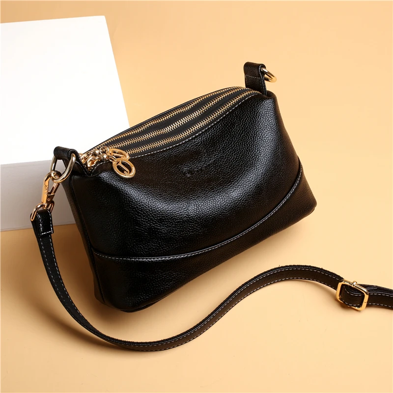 

Solid Color Genuine Leather Shoulder Bags for Women's 2021 Luxury Crossbody Bags Fashion Handbags Female Totes Bag Sac A Main