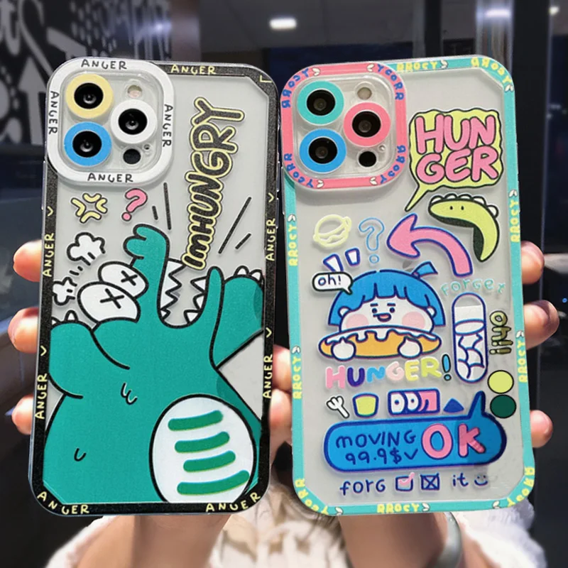 Корейский милый чехол для телефона с изображением граффити iphone 13 12 Pro Max 11 XR X XS 7 8
