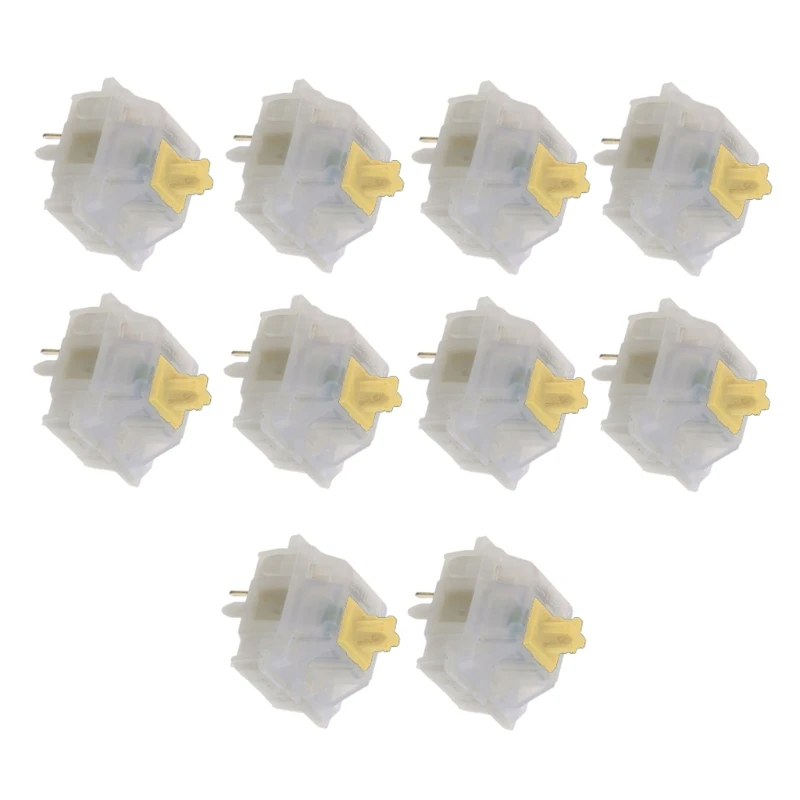 10Pcs/pack Gateron Switches 5Pin Milky Yellow Switch Mechanical Keyboard Gateron MX Switches Transparent Case fit GK61 GK64 
