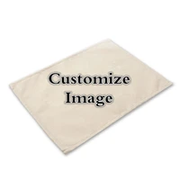 customized pictures print placemat linen table mat decorative christmas home kitchen dinner coffee dining pads