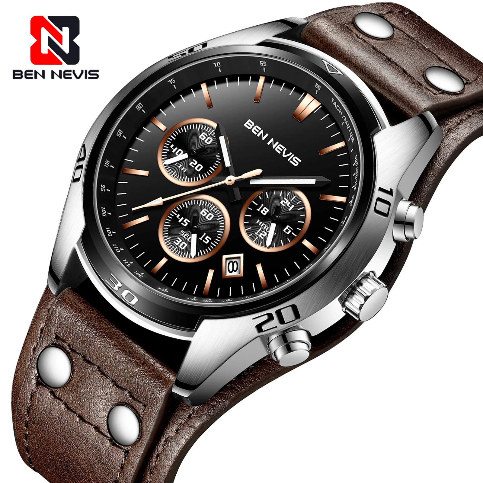 

Ben Nevis Top Luxury Brand Sport Watch Men Waterproof Outdoor Military Quartz Leather Watch Army Male Clock Relogio Masculino