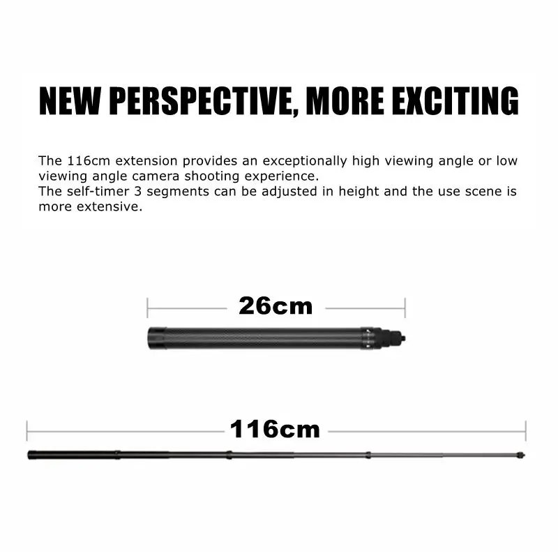 Оригинальное углеродное волокно Insta 360 One R невидимая телескопическая палка для