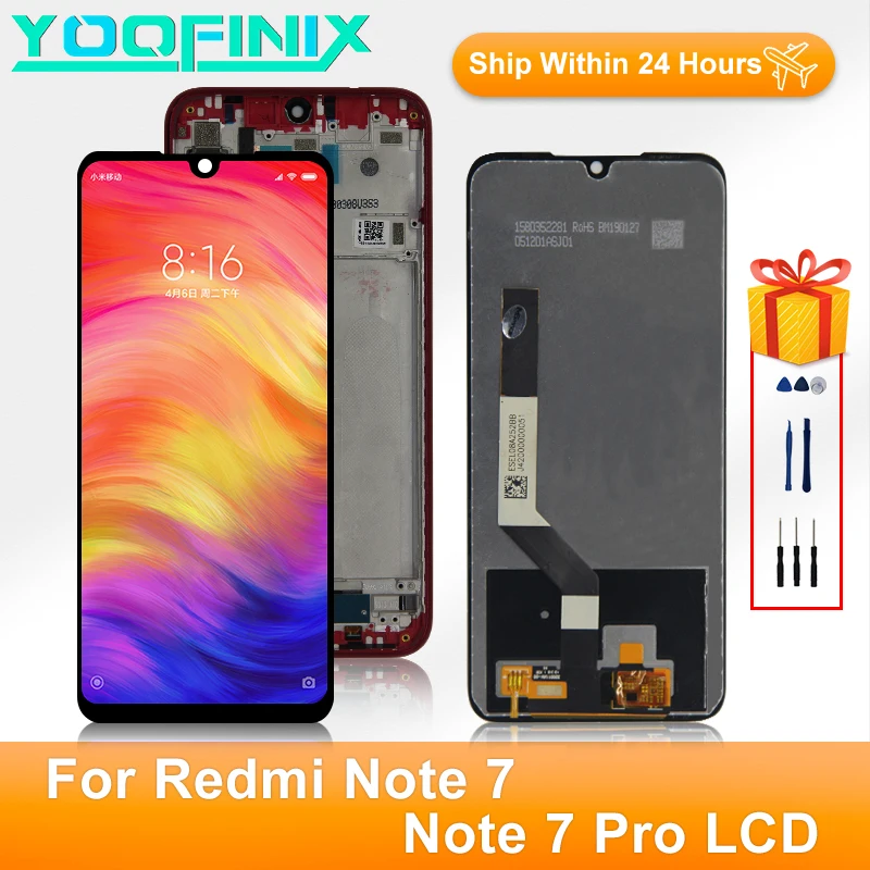 ЖК дисплей 6 3 дюйма для Xiaomi Redmi Note 7 сенсорный экран с дигитайзером запасные части