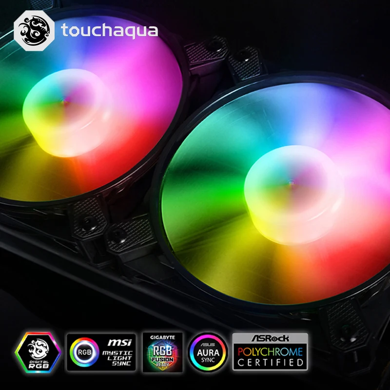 3 шт Bitspower Touchaqua 12 см Компьютерный Вентилятор 120x120x25 мм AURA 5V 3PIN RGB вентилятор 4PIN PWM