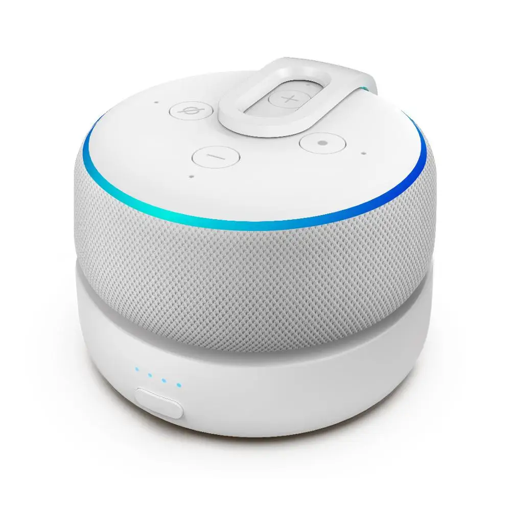 White GGMM портативный аккумулятор база для Echo Dot 3rd крошечная док-станция с 5200 мАч перезаряжаемая батарея 8H Play Белый Внешний аккумулятор крышка - Цвет: White
