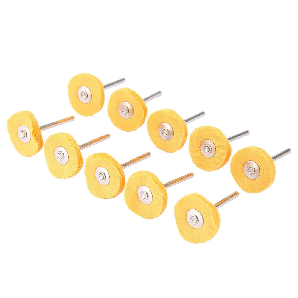 

Cloth Polishing Wheel Brush Pad 3mm Shank Yellow Jewelry Buffer Waxing