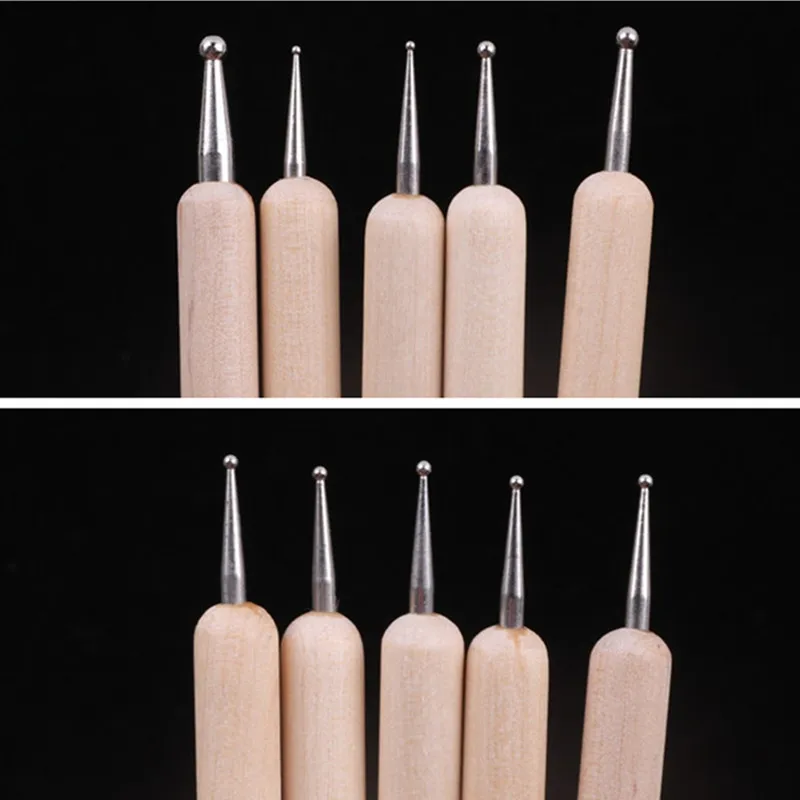 5 шт. 2 способа деревянная ручка для рисования стразы палитра дизайна ногтей