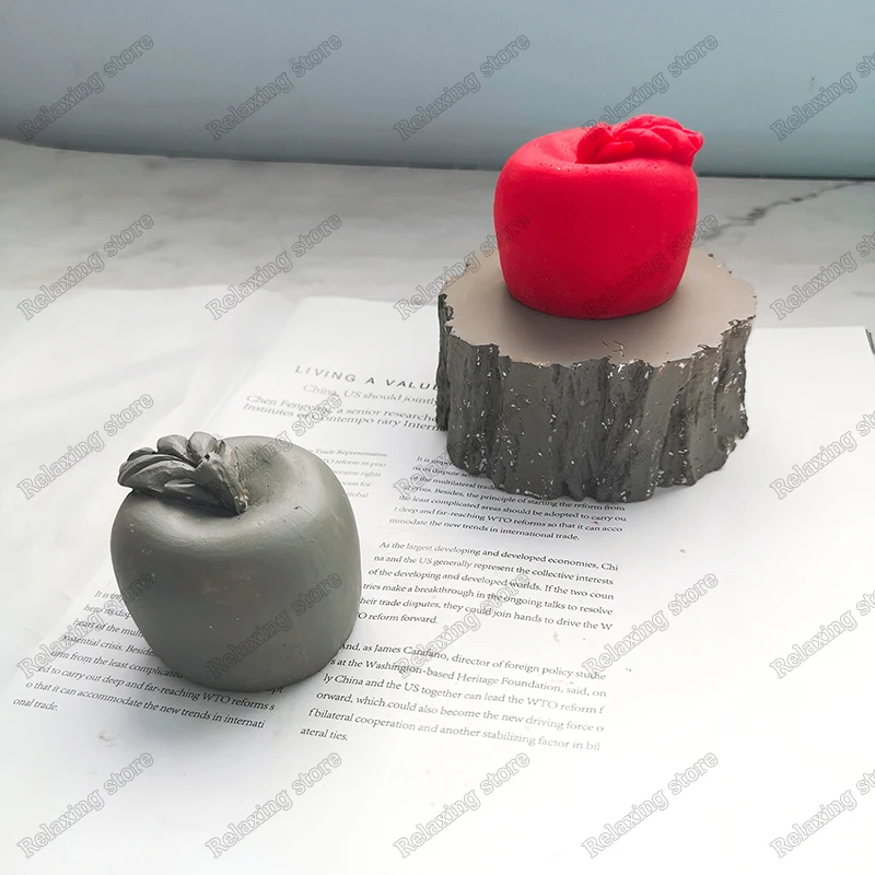 Пень бетонная Форма 3D яблоко Гипсовая Штукатурка форма для стола Декор дерево табурет цемент свеча ручной работы силиконовые формы