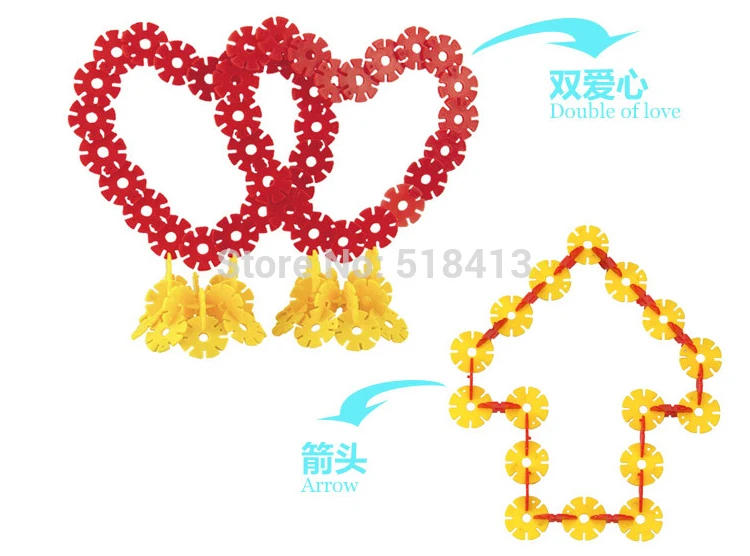 

260pcs blocks toy 2-4 Years Children Educational Toys For Boy Girl Kids Kindergarten Forces Fight Inserted Blocks Snowflake