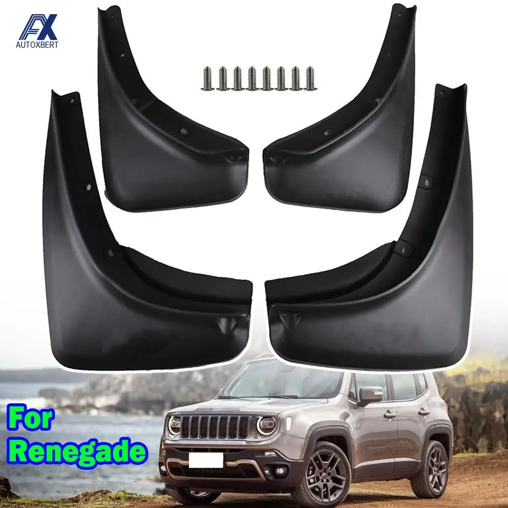 

4X For Jeep Renegade BU 2014 - 2021 Car Molded Mud Flaps Splash Guards Mudguards Front Rear 2015 2016 2017 2018 2019 2020