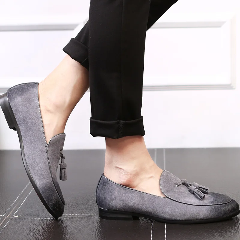 NPEZKGC New Arrival Casual Mens Shoes Suede Leather Men Loafers Moccasins Fashion Low Slip On Flats oxfords | Обувь