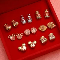 xuqian hot sale chinese new year fu lu wealth pendant for diy bracelet gold jewelry accessories a0157