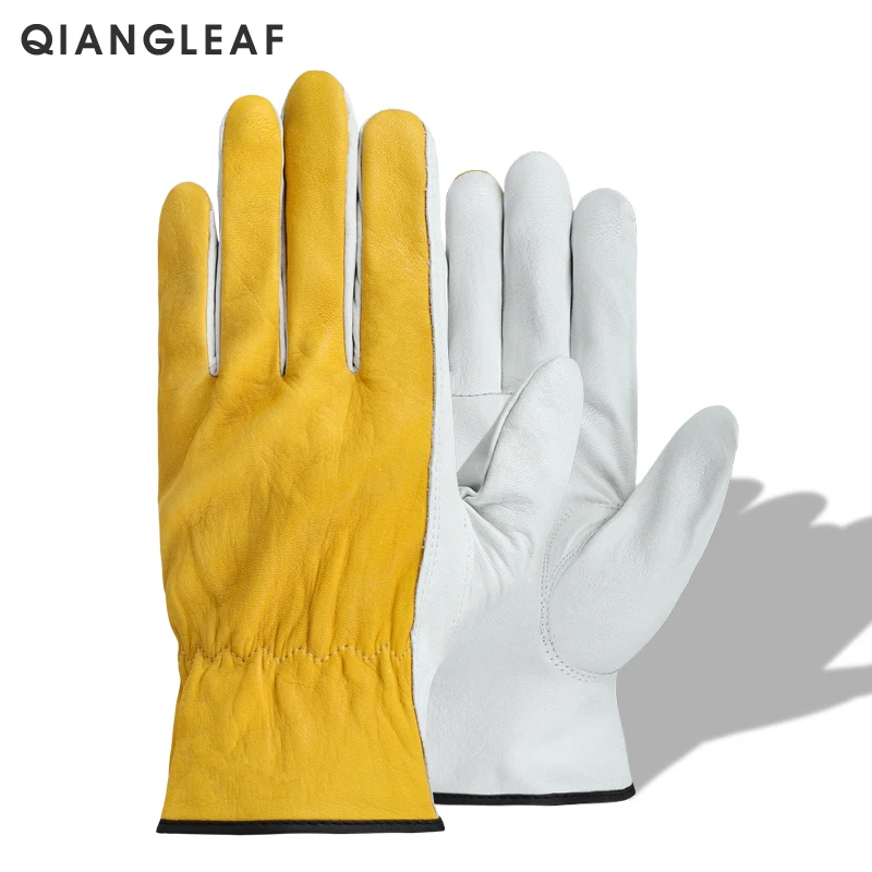 Новые рабочие перчатки QIANGLEAF для сварки из воловьей кожи защитные спортивные