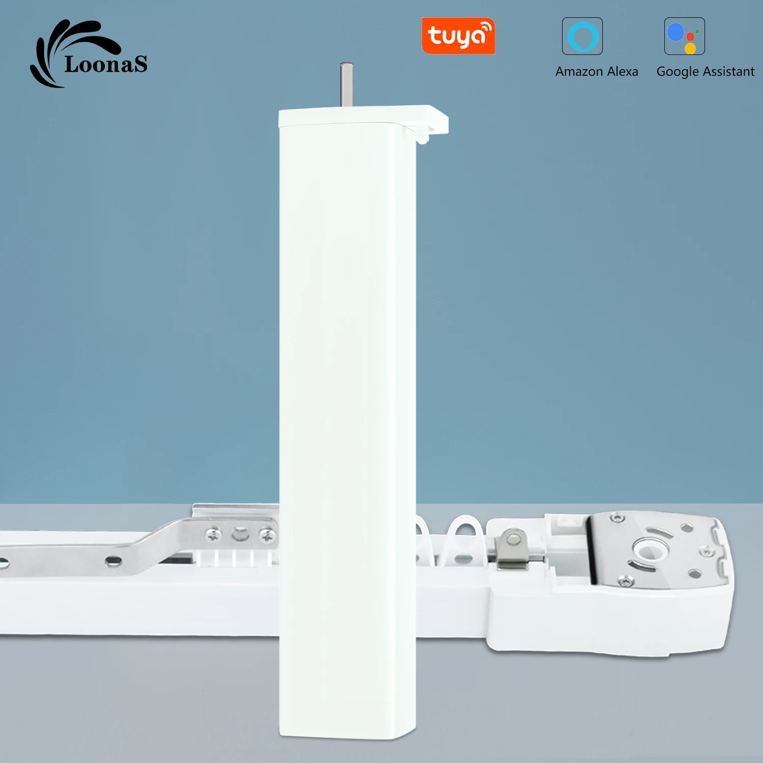 

Loonas Tuya Smart WiFi Electric Curtain Motor system Customized Track with RF Remote Alexa and Google Assistant Control
