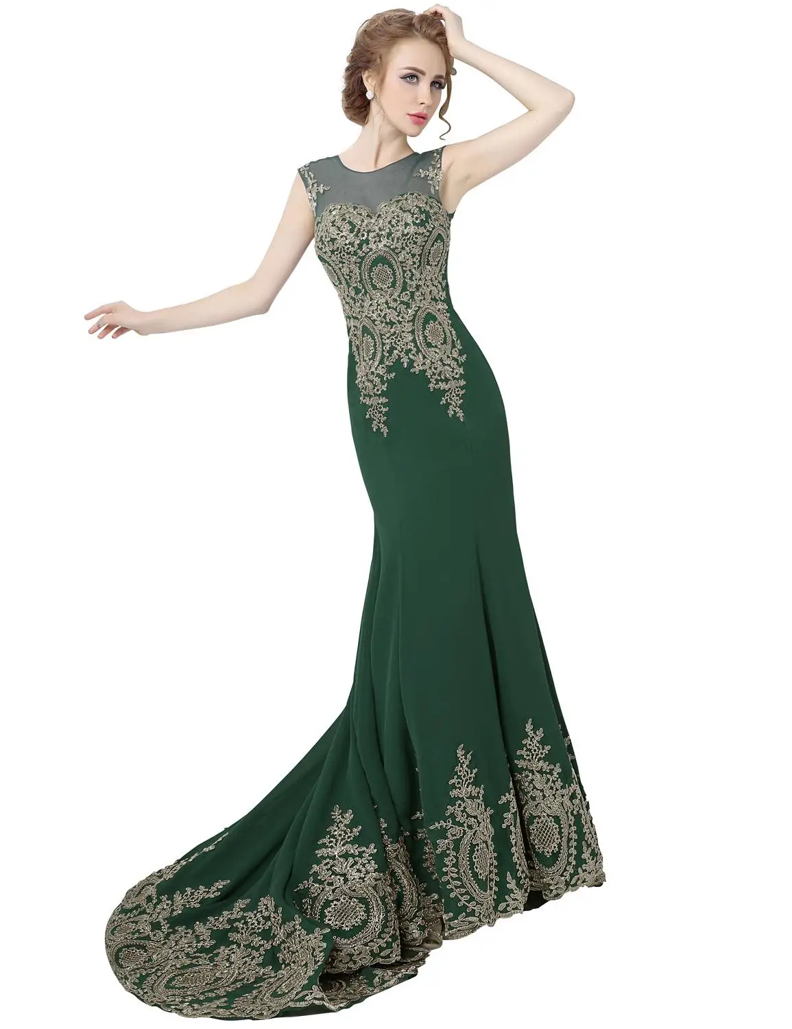 Dark Green Акция, длинные платья, вечерние, красные, без рукавов, атласные, сексуальные, с жемчугом, с вырезом, вечерние, вечерние, вечернее платье, халат de soiree, быстрая XU039 - Цвет: Dark Green