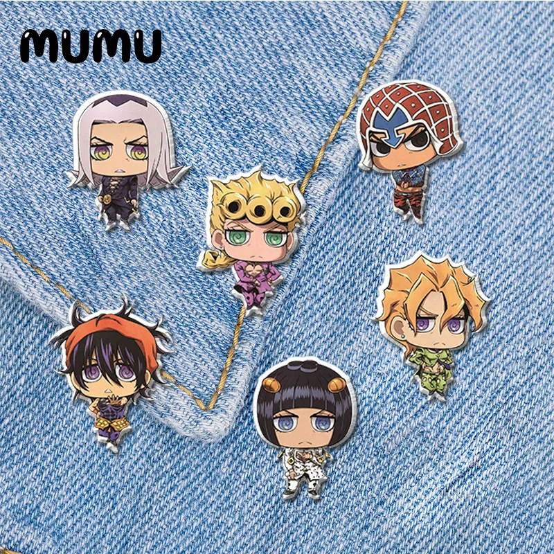 

2020 новая невероятные приключения Джоджо аниме акриловая брошь на лацкан ручной работы эпоксидная смола булавка ювелирные изделия для рубашки сумка со значком