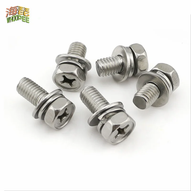 

WHOOPEE Нержавеющие винты M3-M8 с шестигранной головкой 5/50 шт