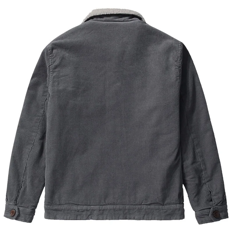 Мужская Вельветовая куртка с длинным рукавом отложным воротником|Мужские