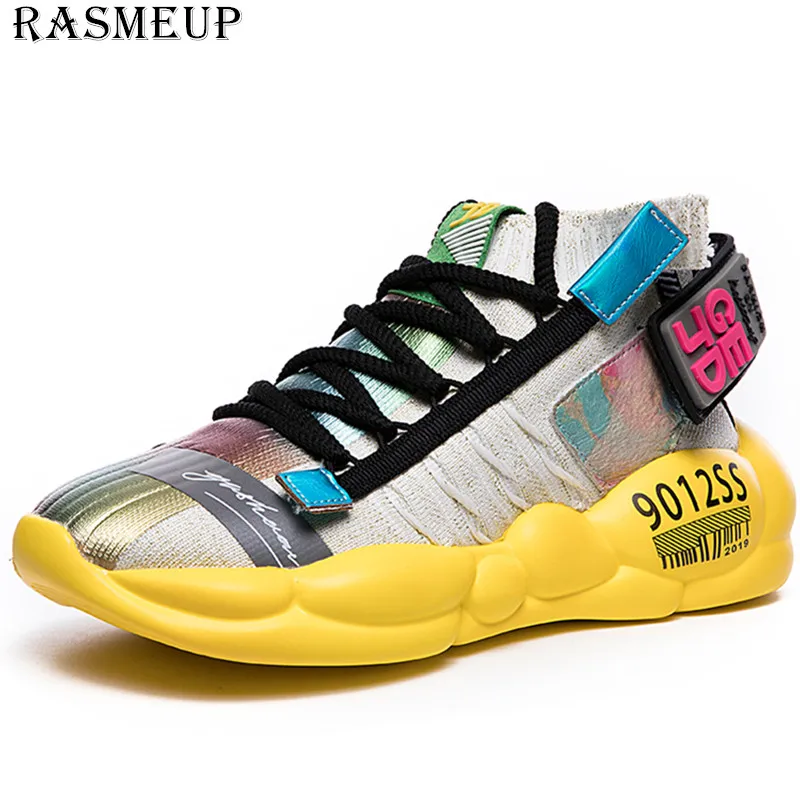 Женские Дышащие носки RASMEUP модные кроссовки на плоской платформе повседневная