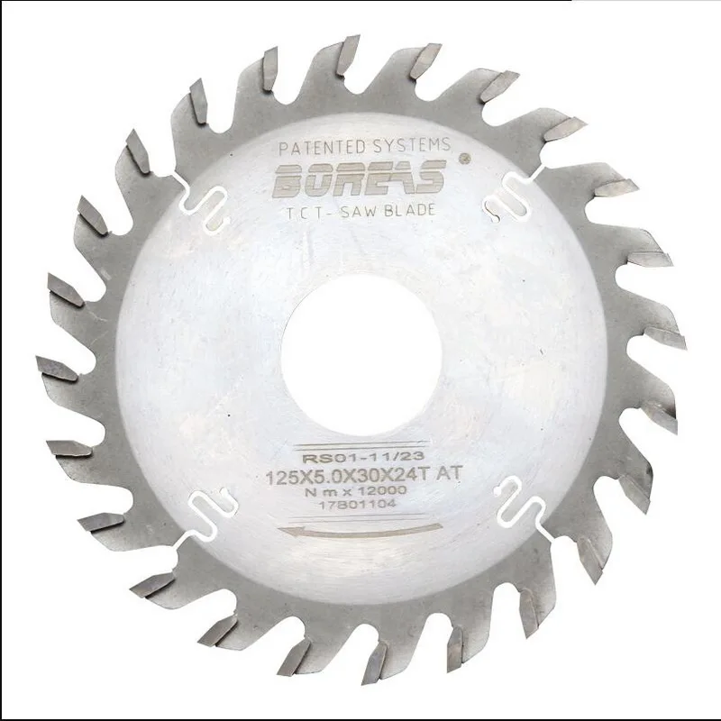 Бесплатная доставка, зубчатый профиль TCT TP 125 мм * 4,2-5,2 мм * 24Z, лезвие для нарезки твердого дерева/алюминиевой пластины/мягкого металлического профиля