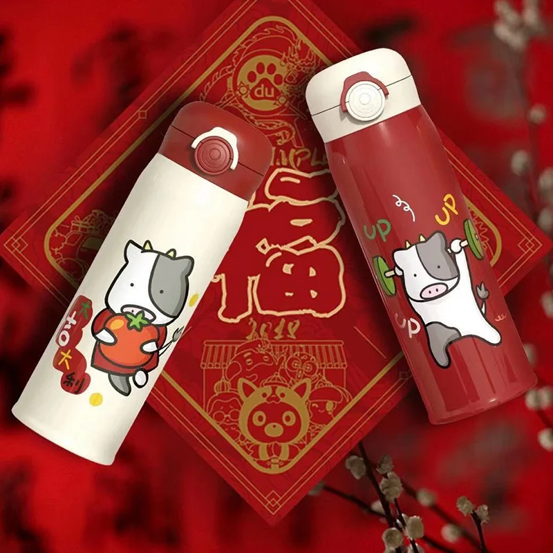 500 мл Термокружка прыгающая крышка бутылка термос узор Термальность кружка чашка