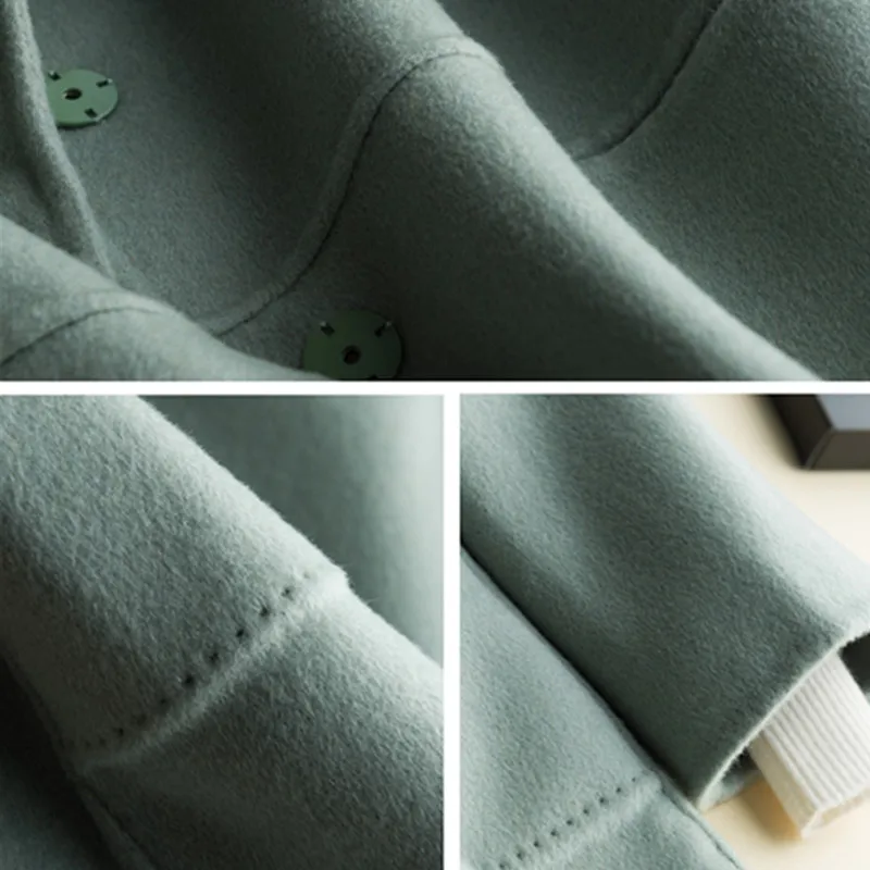 Женское длинное двустороннее кашемировое пальто Корейская верхняя одежда из 2019