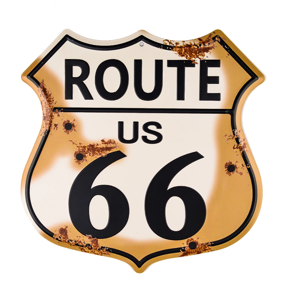 Металлические знаки олова дорога 66 Hot Road нерегулярные вывеска для гаража с