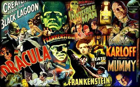 

Lot style Choose Classic Frankenstein Universal Monsters Horror Movie Art print Silk poster Home Wall Decor